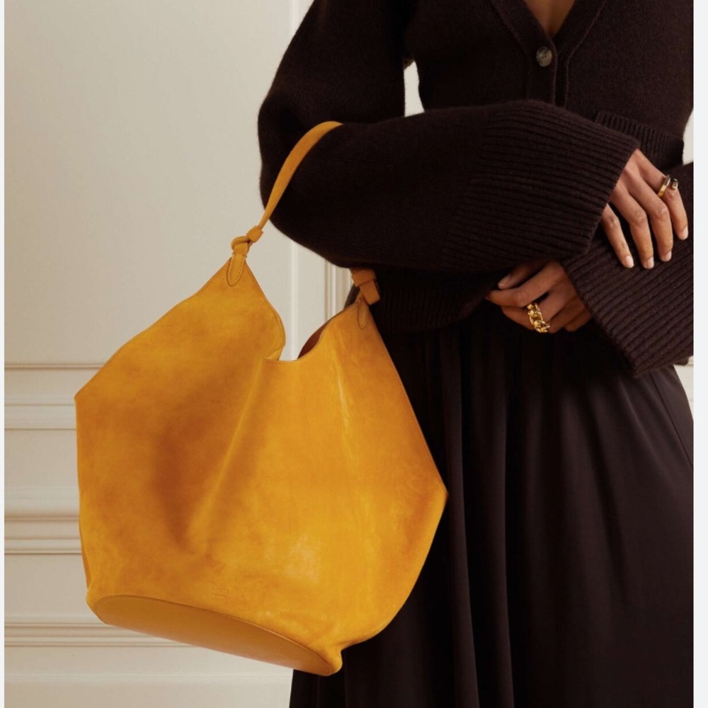 Khaite Lotus suede medium mustard yellow